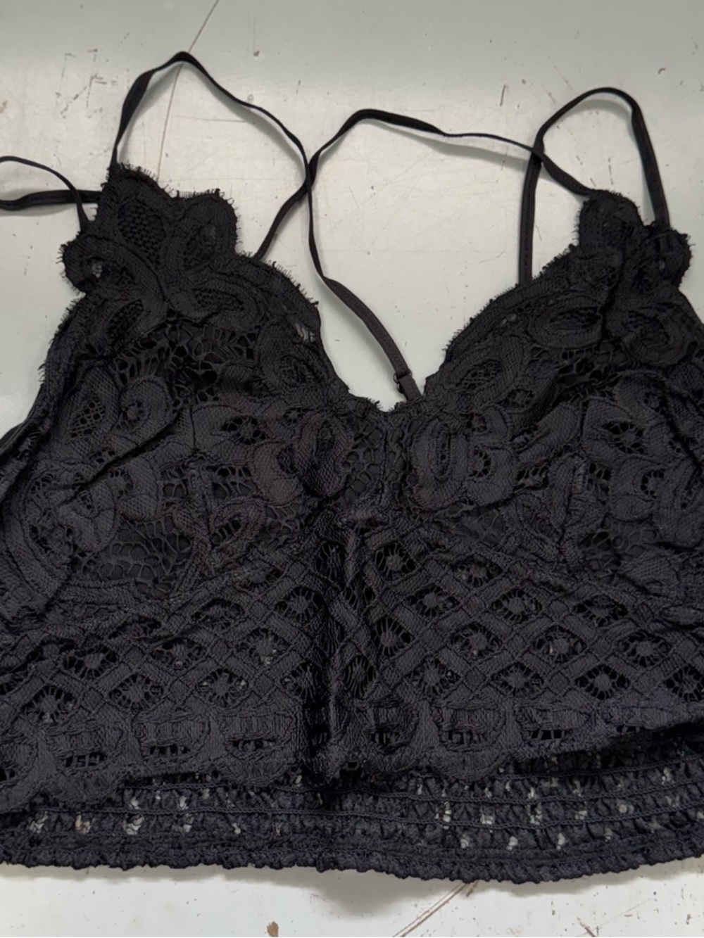 Anemone Black Lace Bralette cami top Size: XXL goth lace alternative emo
